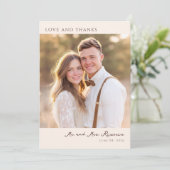 Romantic Beige Elegant Photo サンキューカード (スタンド正面)