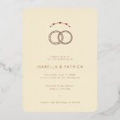 Romantic Beige Vintage Rings 箔招待状 (正面)