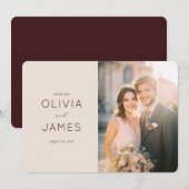 Romantic Beige Wedding Invitation サンキューカード (正面/裏面)