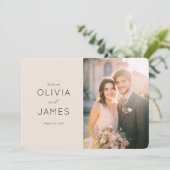 Romantic Beige Wedding Invitation サンキューカード (スタンド正面)