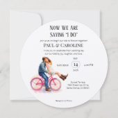 Romantic Bicycle Wedding Invitation Modern 招待状 (正面)
