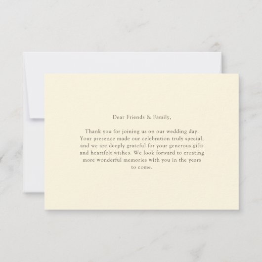 Romantic Birds Classic Formal Wedding サンキューカード (裏面)