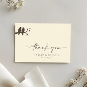 Romantic Birds Classic Formal Wedding サンキューカード