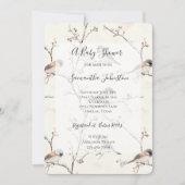 Romantic Birds in a Tree Baby Shower 招待状 (正面)