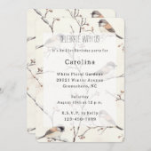 Romantic Birds in a Tree Birthday 招待状 (正面/裏面)