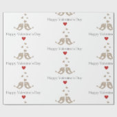 Romantic Birds Valentine's Day, Cute Love Gift ラッピングペーパー (フラット)