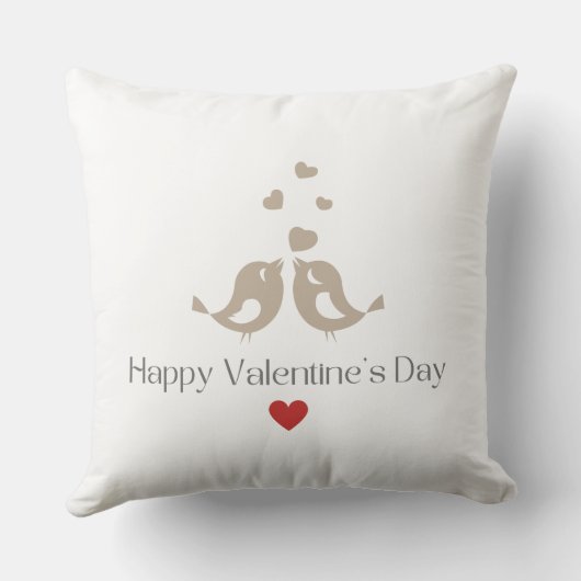 Romantic Birds Valentine's Day, Cute Lovebirds クッション (裏面)