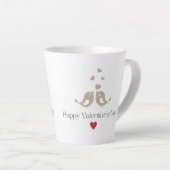 Romantic Birds Valentine's Day Mug, Cute Love Gift カフェラテマグ (右アングル)