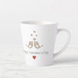 Romantic Birds Valentine's Day Mug, Cute Love Gift カフェラテマグ