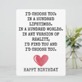 Romantic Birthday Card for Wife – I’d Choose You シーズンカード (スタンド正面)