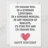 Romantic Birthday Card for Wife – I’d Choose You シーズンカード (正面)