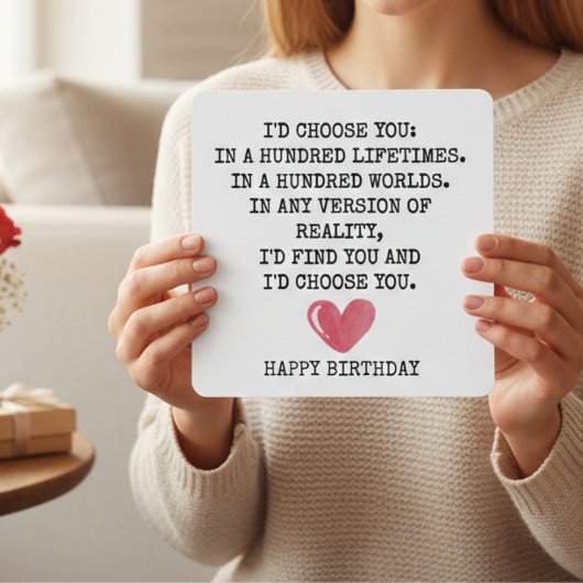 Romantic Birthday Card for Wife – I’d Choose You  シーズンカード