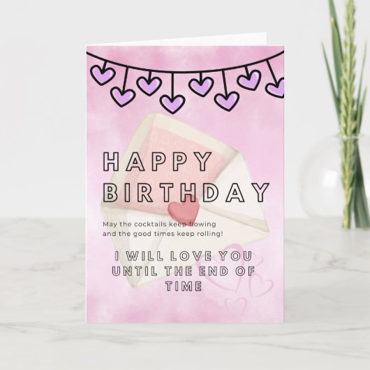 Romantic Birthday Card for Your Love – Elegant カード (正面)