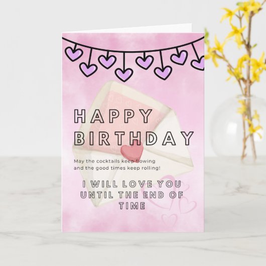 Romantic Birthday Card for Your Love – Elegant  カード (黄色い花)