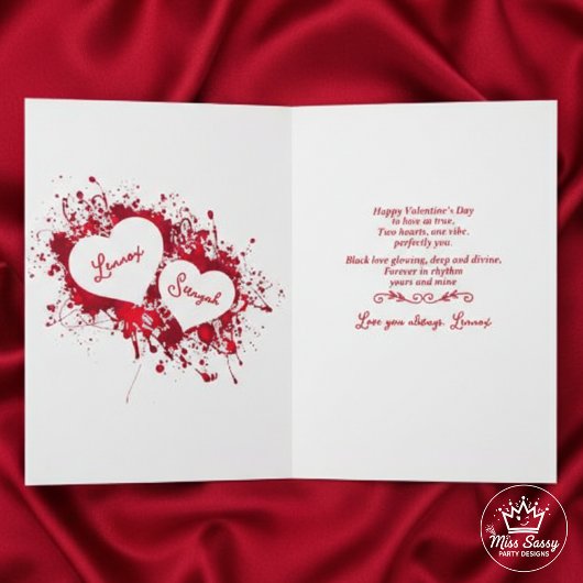 Romantic Black Couple Valentine’s Day カード