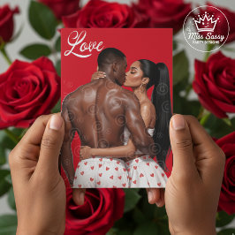 Romantic Black Couple Valentine’s Day カード