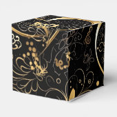 Romantic Black Gold Heart Valentine フェイバーボックス (裏面サイド)