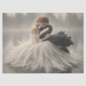 Romantic Black Swan Decoupage Vintage Tissue 薄葉紙 (正面)