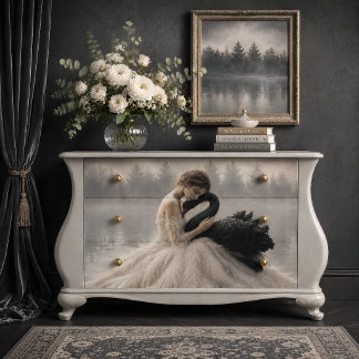 Romantic Black Swan Decoupage Vintage Tissue 薄葉紙