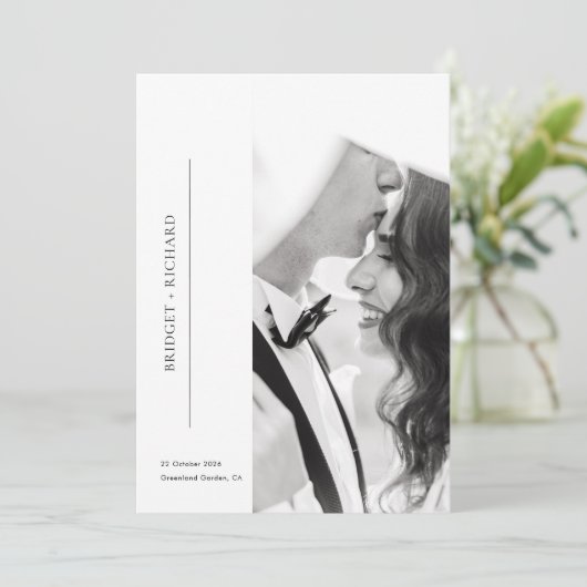 Romantic Black Tie Photo Wedding 招待状 (スタンド正面)
