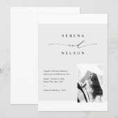 Romantic Black Tie Photo Wedding 招待状 (正面/裏面)