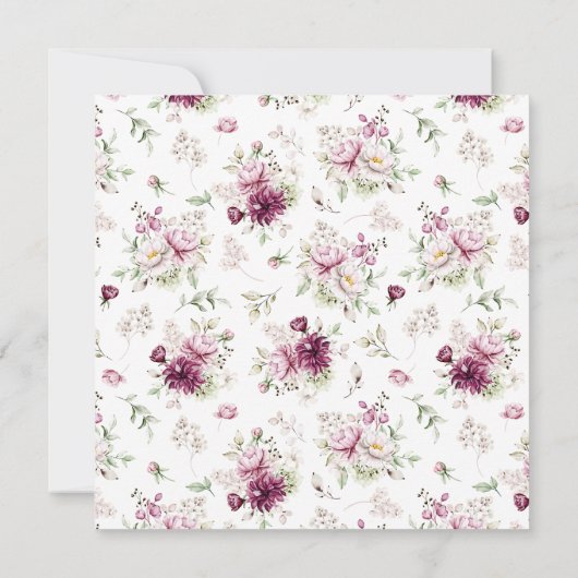 Romantic Bloom Floral Peony Pentacle サンキューカード (裏面)