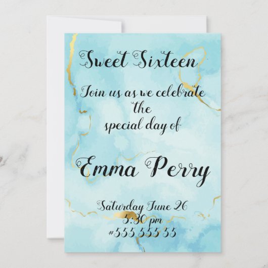 Romantic blooming floral  招待状 (裏面)