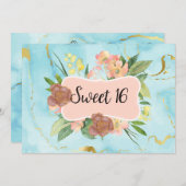 Romantic blooming floral  招待状 (正面/裏面)