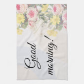 Romantic blooming flowers キッチンタオル (縦)