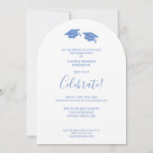 Romantic Blue 4-Photo Double Twins Grads TMF26 招待状 (裏面)