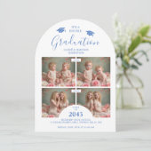 Romantic Blue 4-Photo Double Twins Grads TMF26 招待状 (スタンド正面)