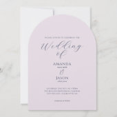 Romantic blue and purple floral garden wedding 招待状 (正面)