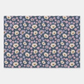 Romantic blue and purple floral wedding shower ラッピングペーパーシート (正面)