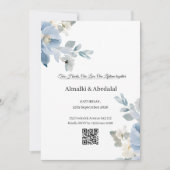 Romantic Blue and White Flower Wedding Invitation  招待状 (正面)