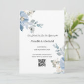 Romantic Blue and White Flower Wedding Invitation  招待状 (スタンド正面)