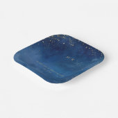 Romantic Blue Celestial Stars ペーパープレート (傾斜あり)