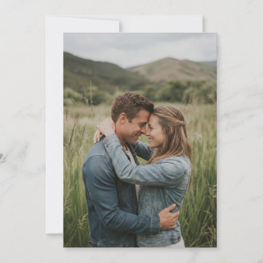 Romantic Blue Denim Photo 招待状 (正面)