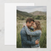 Romantic Blue Denim Photo 招待状 (正面/裏面)