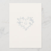 Romantic Blue Floral Monogram Wedding 招待状 (裏面)