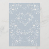 Romantic Blue Floral Monogram Wedding 招待状 (裏面)