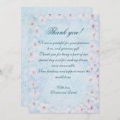 Romantic Blue Floral Wedding Thank You Card サンキューカード (正面/裏面)
