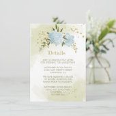 romantic blue flowers with lush greenery details エンクロージャーカード (スタンド正面)