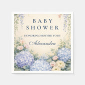 Romantic Blue Hydrangea Garden Baby Shower スタンダードカクテルナプキン (正面)