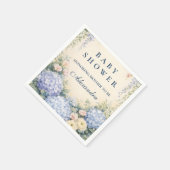 Romantic Blue Hydrangea Garden Baby Shower スタンダードカクテルナプキン (角)
