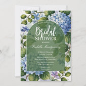 Romantic Blue Hydrangea Garden Bridal Shower 招待状 (正面)