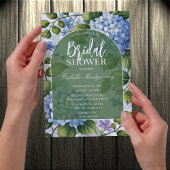 Romantic Blue Hydrangea Garden Bridal Shower 招待状