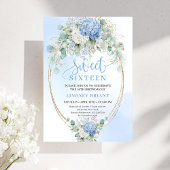 Romantic Blue Hydrangea Sweet Sixteen Invitation 招待状