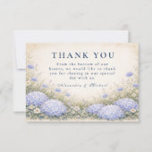 Romantic Blue Hydrangea Wedding サンキューカード (正面)