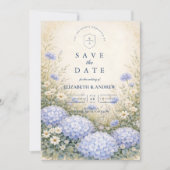 Romantic Blue Hydrangea Wedding セーブザデート (正面)