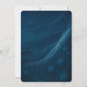 Romantic Blue Moonlit Beach Engagement Party 招待状 (裏面)